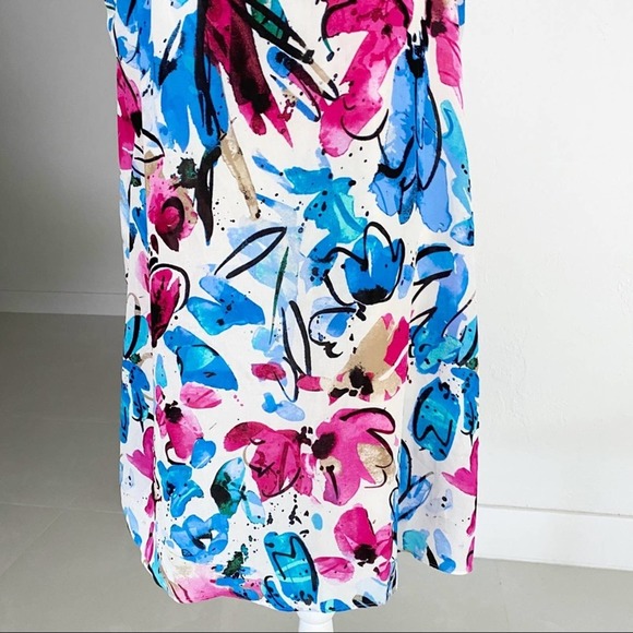 Nic+Zoe Vibrant Flora Sleeveless A-Line Dress - Picture 8 of 9